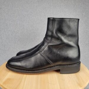 Executive Imperial Side Zip Boots Mens 10B Black Leather Apron Toe 908